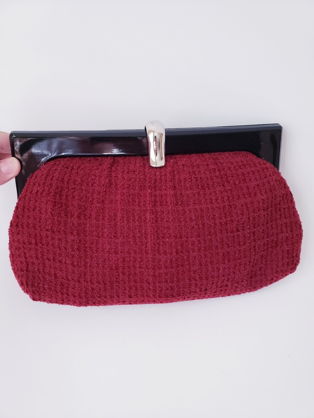 Vintage SM Co Dark Red Soft Clutch Bag